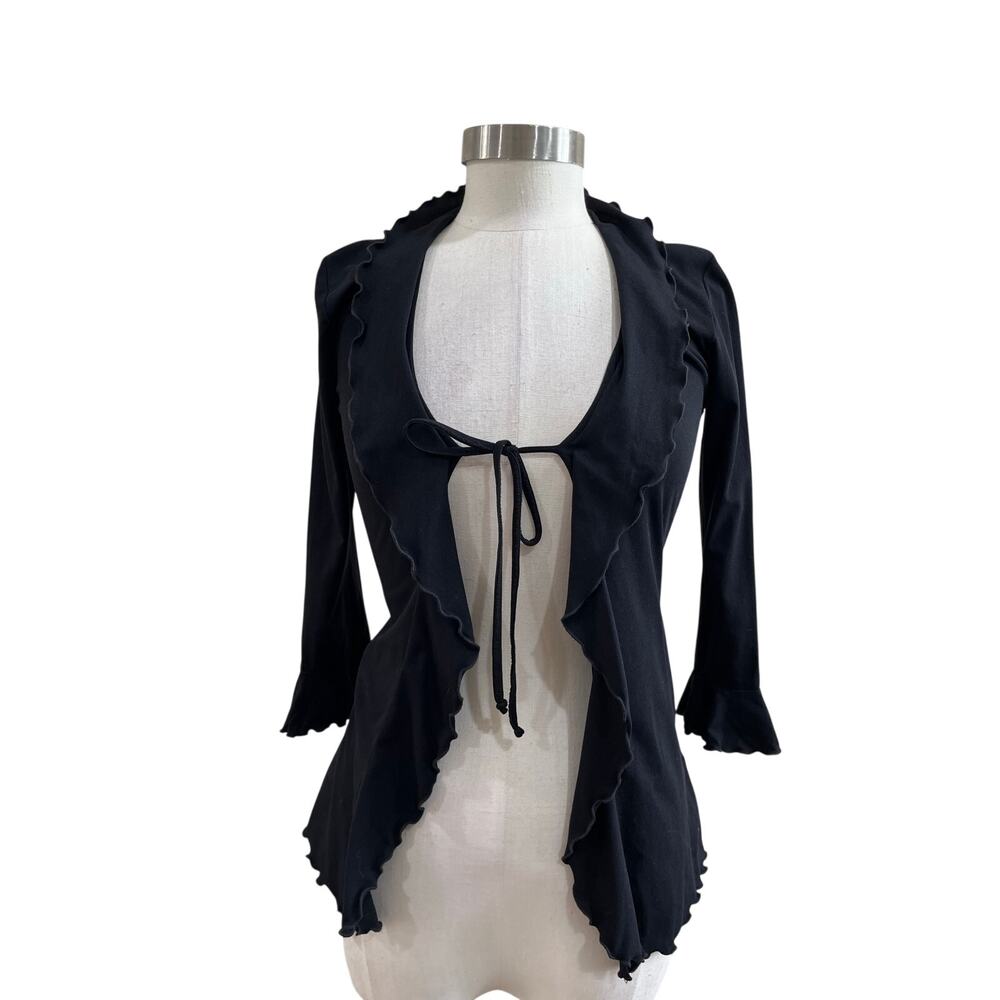 Y2K Clockhouse Ruffle Tie Front Top Fairy Grunge Long Sleeve Vintage XS/S